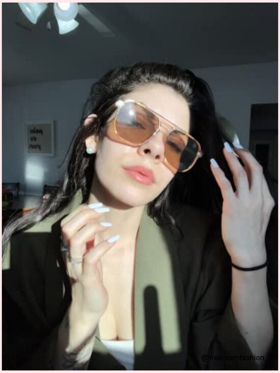 Retro Square Aviator Sunglasses 70s Vintage Trendy Plastic Frame UV400 Unisex main image 6